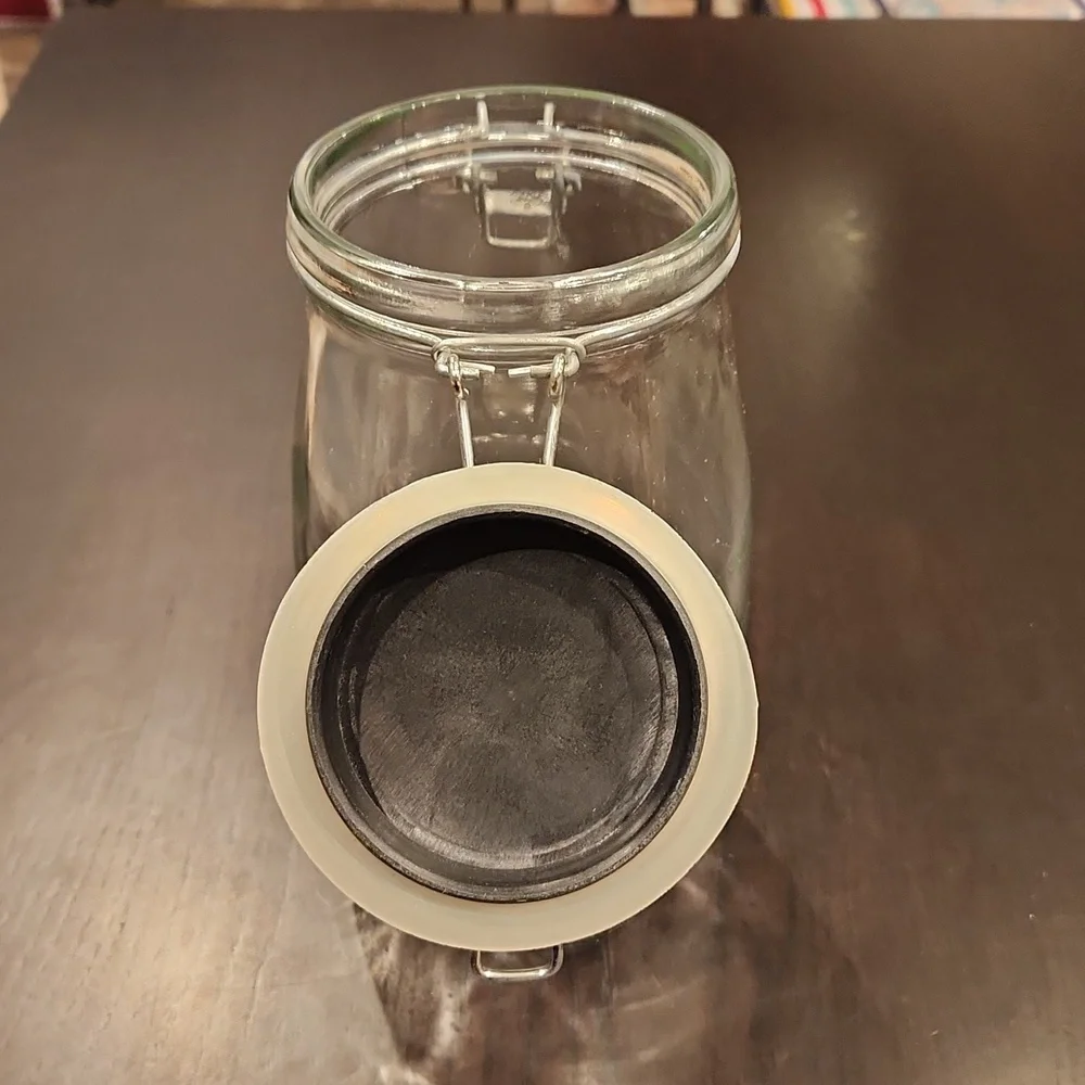 West Elm Storage Glass Jars, Silver Lid w/Kilner latch closure NWT set of 2